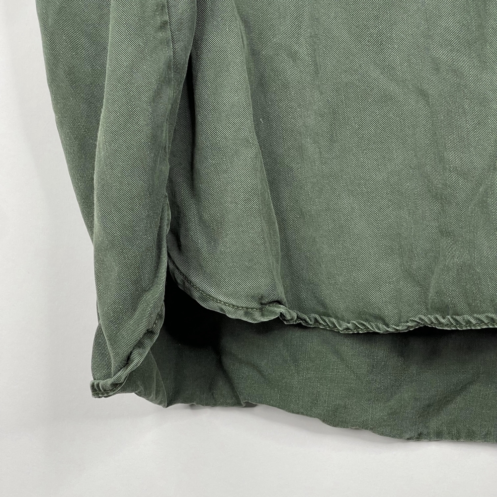2/$30 ZARA Henley Shirt Dress Medium Green Long Sleeve Side Slit Pockets #7235 - Picture 10 of 16